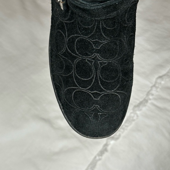Coach Thelma Black Signature Embossed Suede Boots size 8 in good condition sexy - Picture 9 of 16